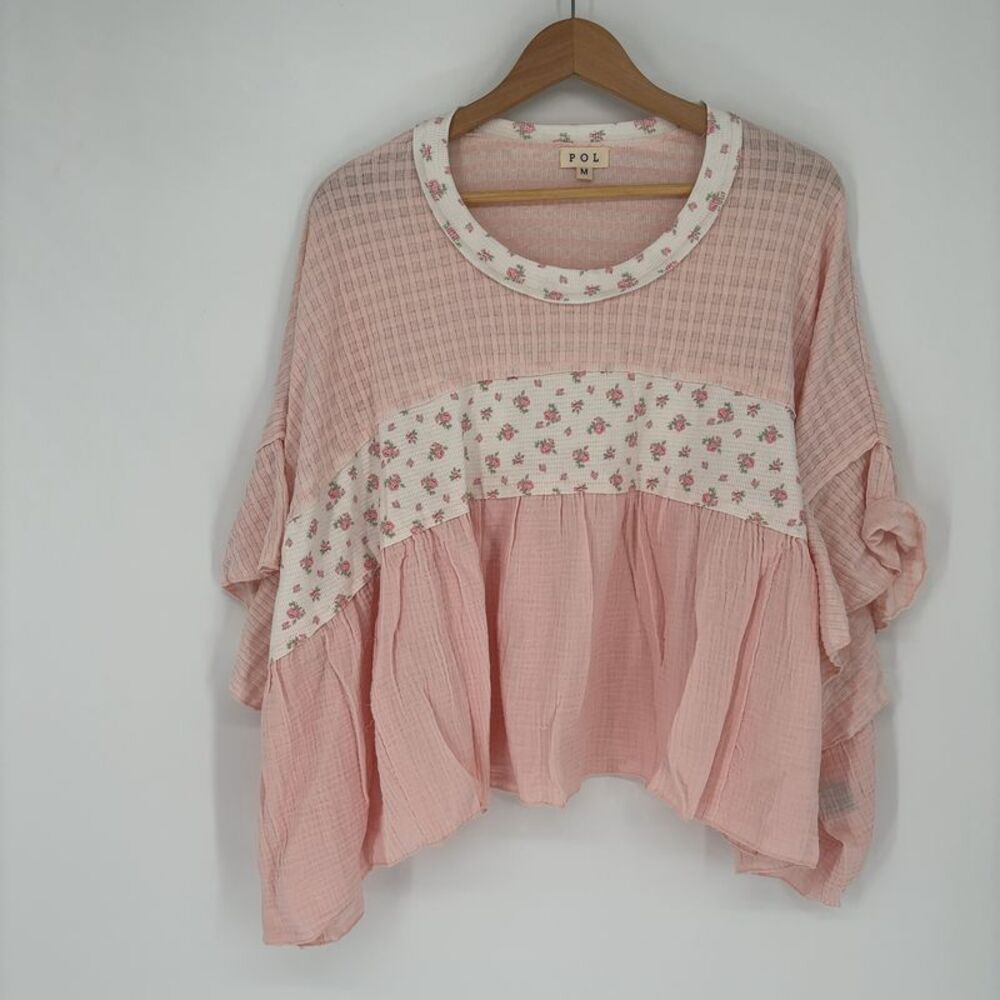 POL Shay Ruffle Top in Light Pink